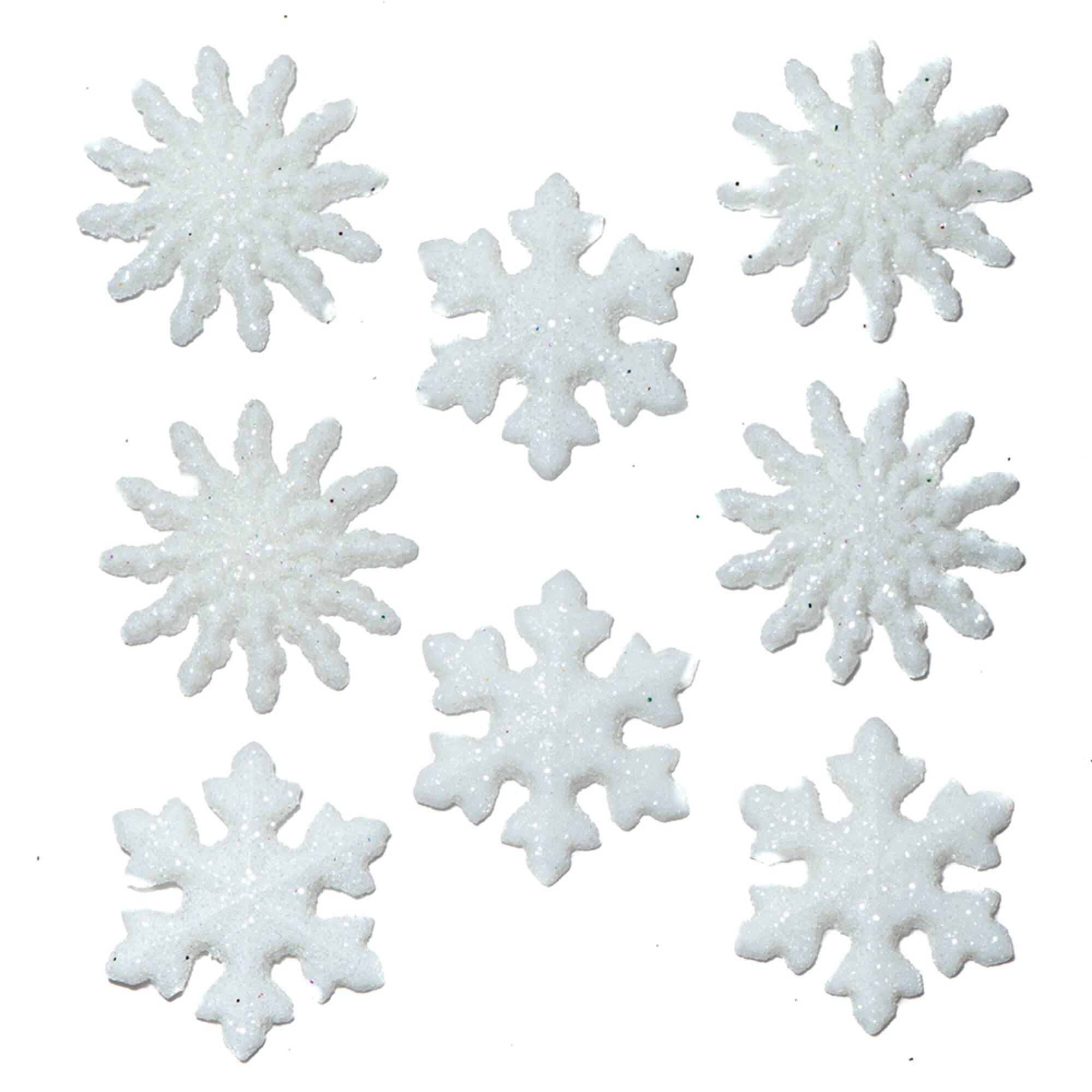 Dress It Up Glitter Snowflakes Winter Holiday Buttons